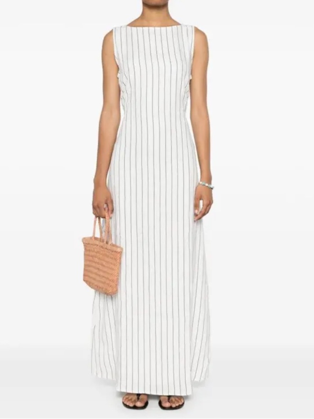 Faithfull the Brand Striped Linen Nahna Maxi Dress White 6